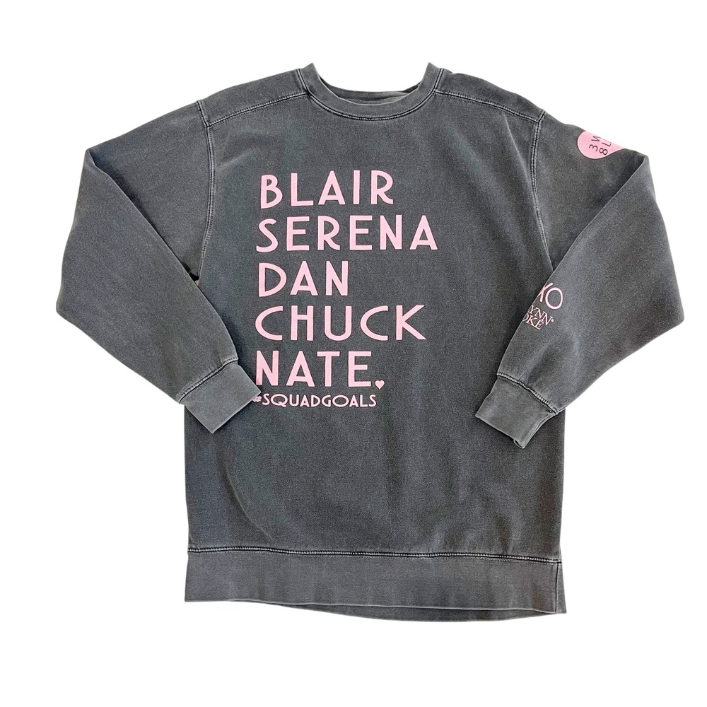 Jadelynn Brooke Gossip Girl Sweatshirt Gray Squad Goals Blair Serena MEDIUM